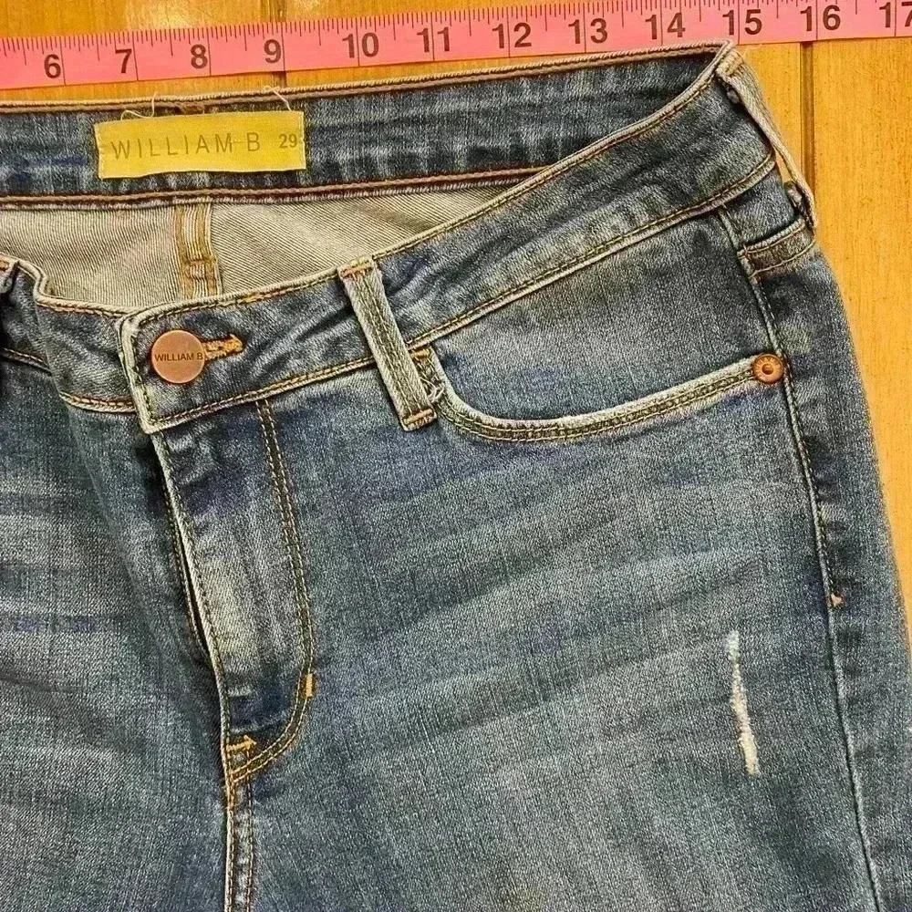Womens Mid Rise Zipper Ankle Bottom Jean size 29 William B - Picture 2 of 11